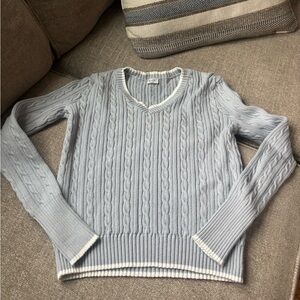 Brandy Melville Light Gray V-Neck Sweater